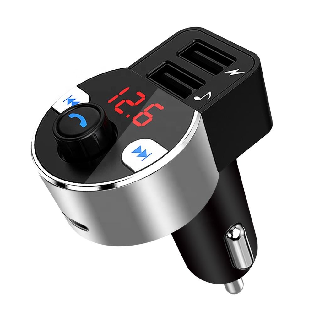 BT5.0 Bluetooth Handsfree Car Kit Car FM Transmitter Aux Modulator Audio MP3 Player with 3.1A Quick Charge Dual USB Car Charger