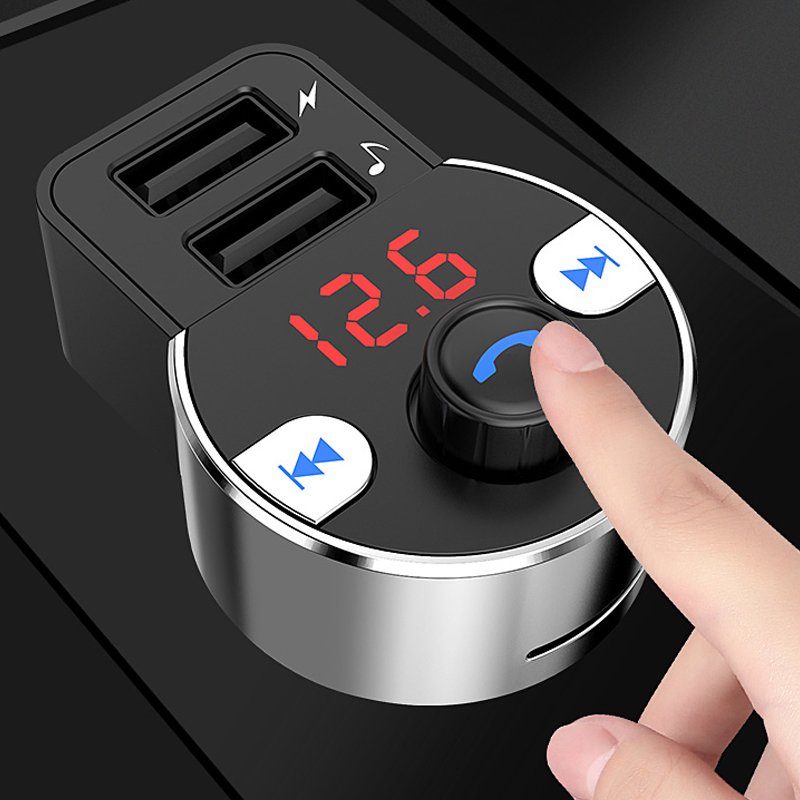BT5.0 Bluetooth Handsfree Car Kit Car FM Transmitter Aux Modulator Audio MP3 Player with 3.1A Quick Charge Dual USB Car Charger