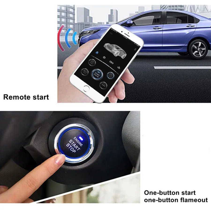 Universal Car Remote Engine Start Stop Kit Bluetooth Mobile Phone App BT Control Engine Ignition Open Trunk Keyless Go System