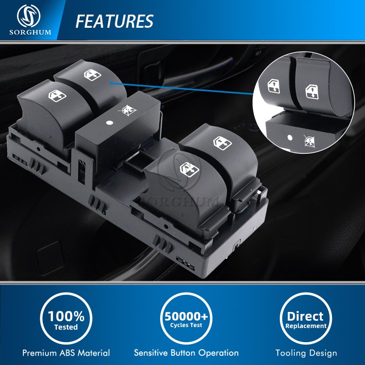 Sorghum 735442332 735441024 8 Pins Left Front Electric Window Regulator Control Switch for Fiat Linea 2007-2017