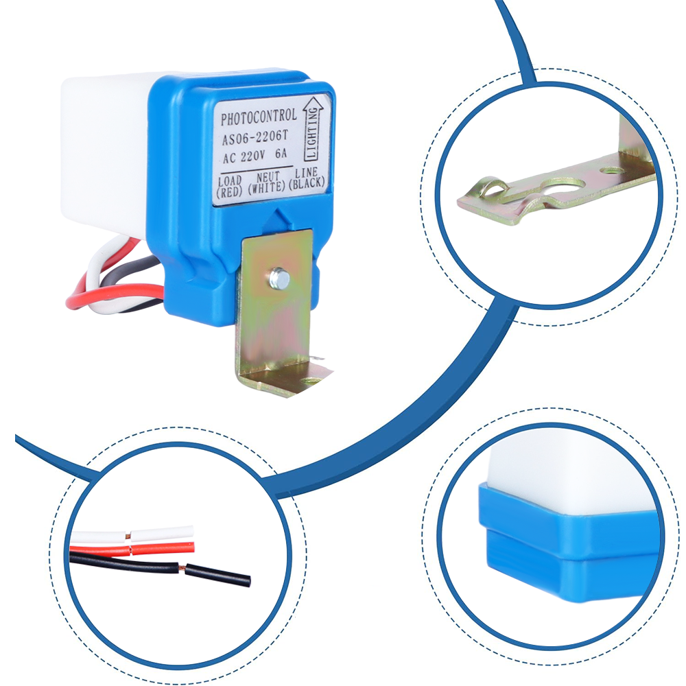 CNRIYA 6A Auto on Off Thermal Photocell/Photoswitch/Photocontrol/Fotocontrol for Street/Parking/Outdoor Light Day Night Switch