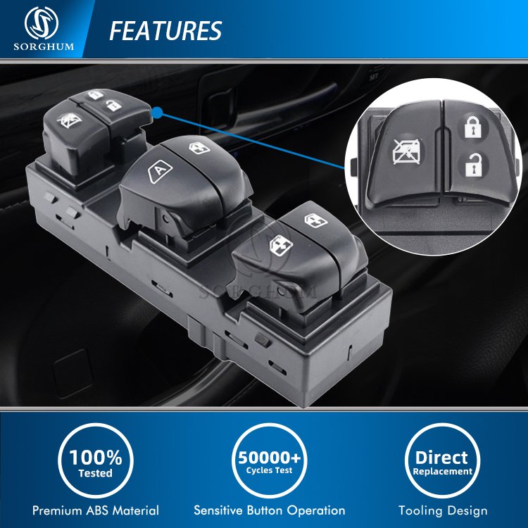 Sorghum 25401-3TA5A 25401-1KA0B 25401-3KA0A 254013SH1A Car Master Power Window Switch for Nissan Altima Sentra 2011-2018