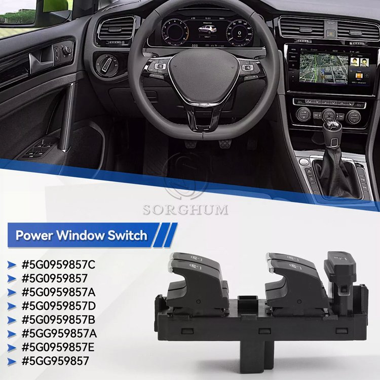 Sorghum 5G0959857C 18D959857J 5GG959857A Electric Front Left Power Master Window Switch for MK7 VW GTI Golf 7 Passat B8 Tiguan