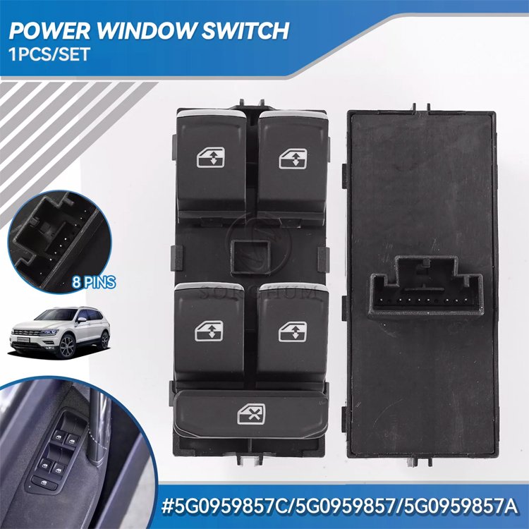 Sorghum 5G0959857C 18D959857J 5GG959857A Electric Front Left Power Master Window Switch for MK7 VW GTI Golf 7 Passat B8 Tiguan