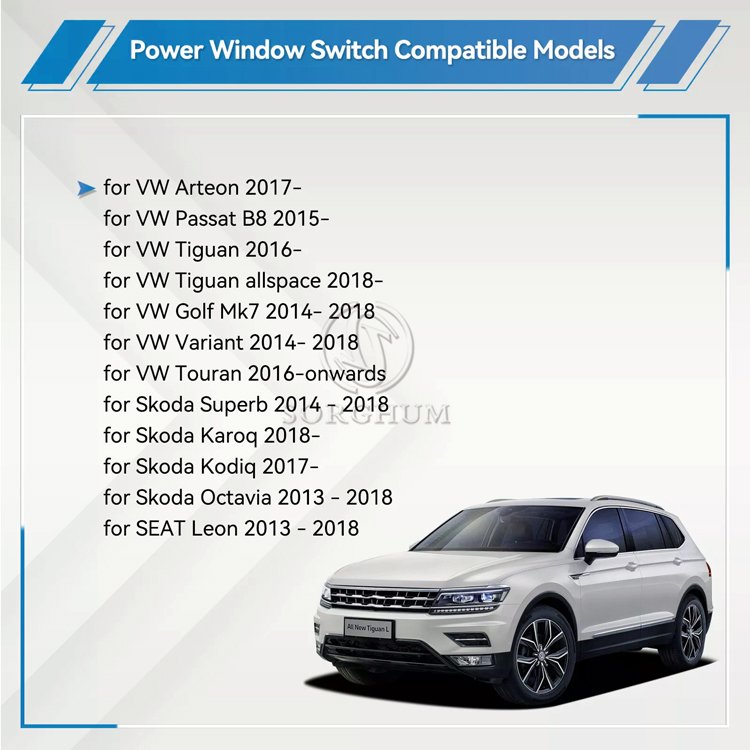 Sorghum 5G0959857C 18D959857J 5GG959857A Electric Front Left Power Master Window Switch for MK7 VW GTI Golf 7 Passat B8 Tiguan