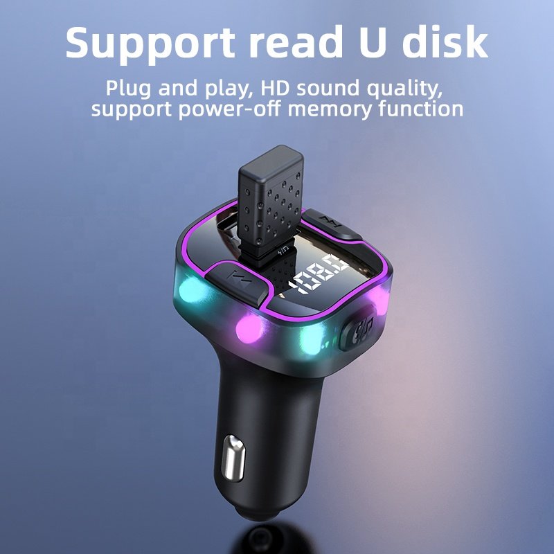FM Transmitter Bluetooth 5.3 Car Handsfree Kit Type-C USB 3.1A Fast Charger Car MP3 Modulator Player Audio Receiver
