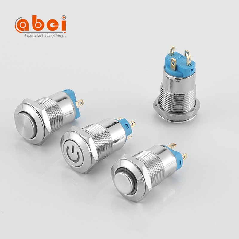 Waterproof Metal Illuminated Led Switch Ac 12V 24V 250V on off Button Switches Self Locking Latching Industrial Push Button 3a