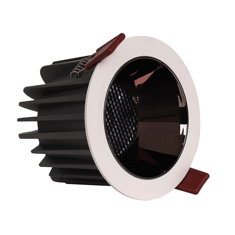 Trimless Recessed Down Light for Hotel 12W Downlight With White Reflector Aluminum Ceiling Downlight