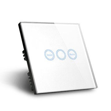 Makegood 220V Auto Delay off Control Light Timer Switch Switch with Auto off Function and Touch Sense Glass Panel