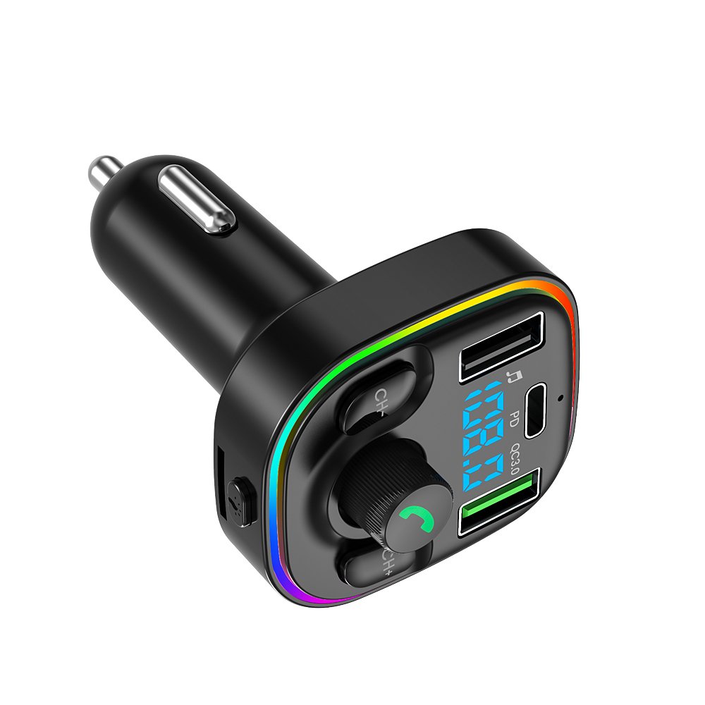 7-Color TF Dual USB Car Charger Audio MP3 Player Kit Wireless Bluetooth FM Transmitter Portable Stereo QC Fast Charging