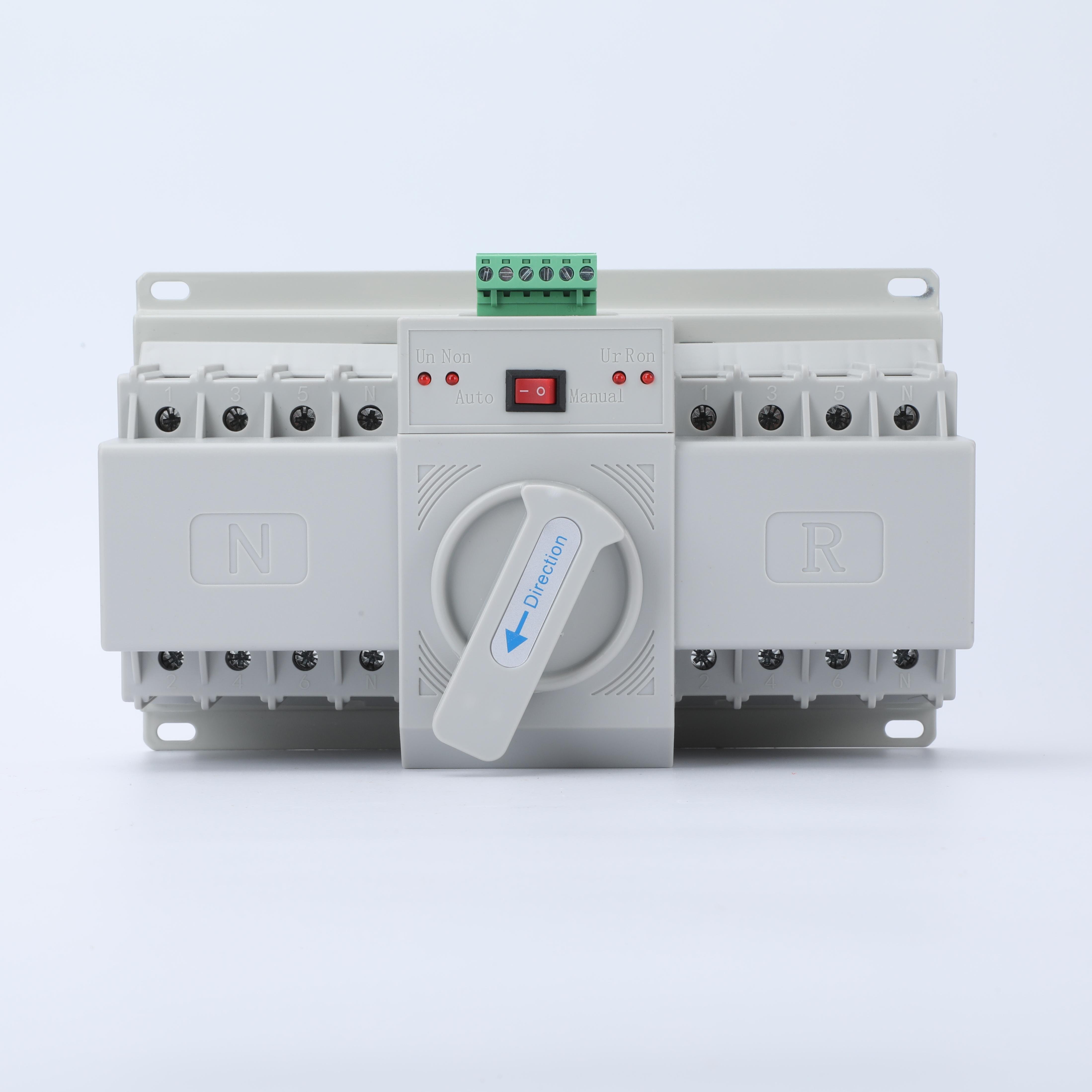 3P 3Pole 63 Amp 63A Single Phase DC Dual Power 4P ATS Automatic Changeover Transfer Switch
