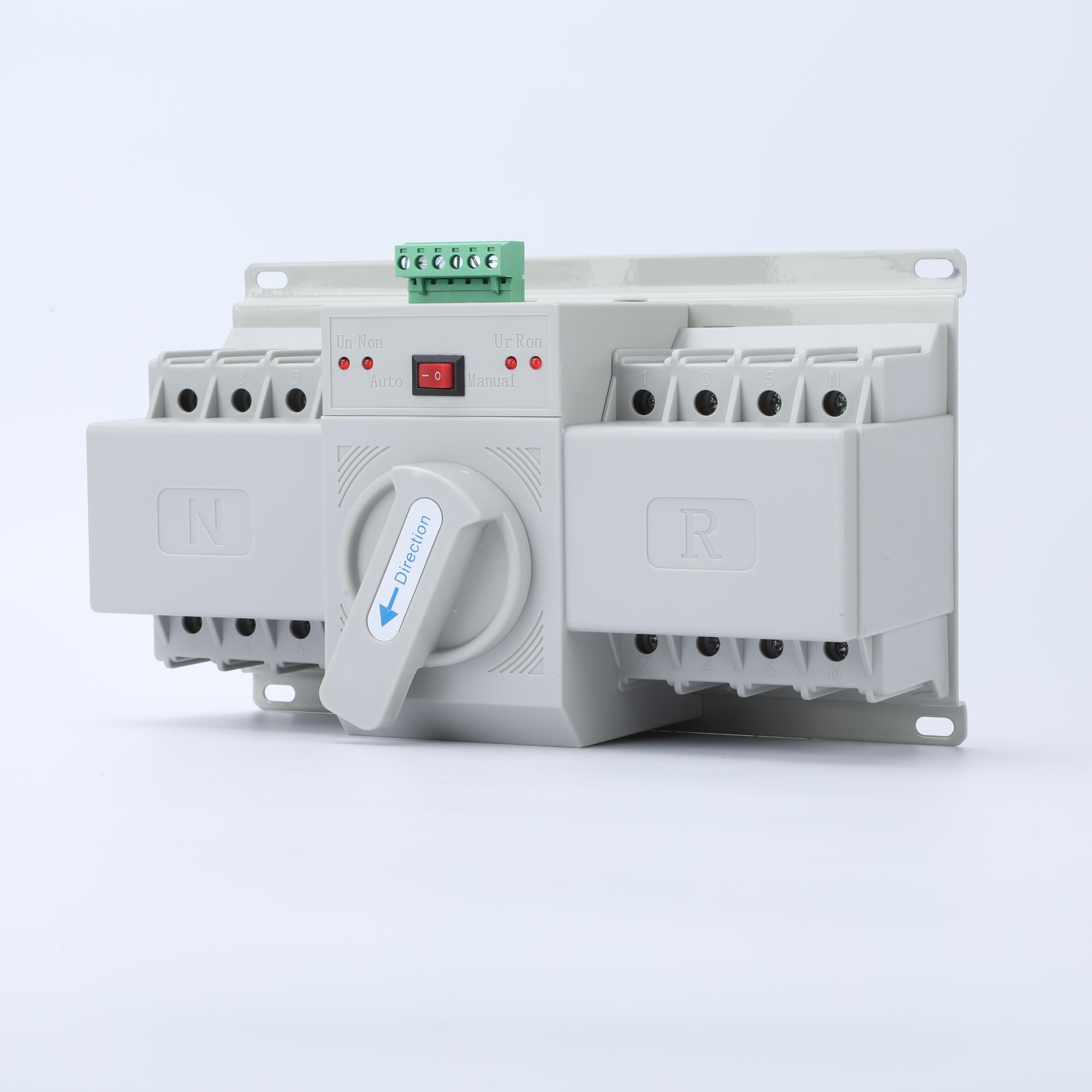 3P 3Pole 63 Amp 63A Single Phase DC Dual Power 4P ATS Automatic Changeover Transfer Switch
