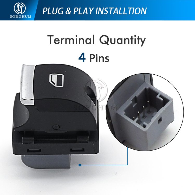 Sorghum 4F0959855B Passenger Rear Power Window Control Switch for Audi A3 8P A4 S4 RS4 B6 B7 2010-2015