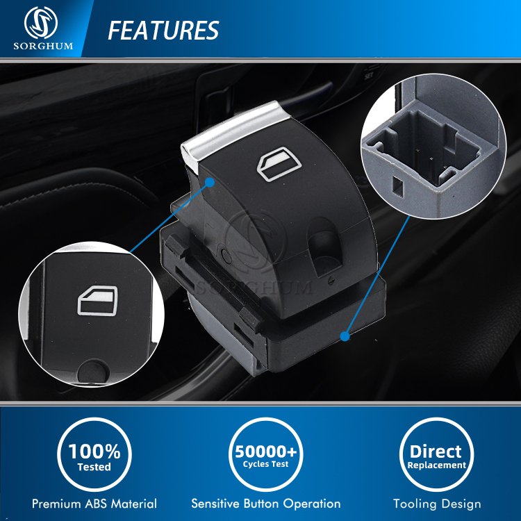 Sorghum 4F0959855B Passenger Rear Power Window Control Switch for Audi A3 8P A4 S4 RS4 B6 B7 2010-2015