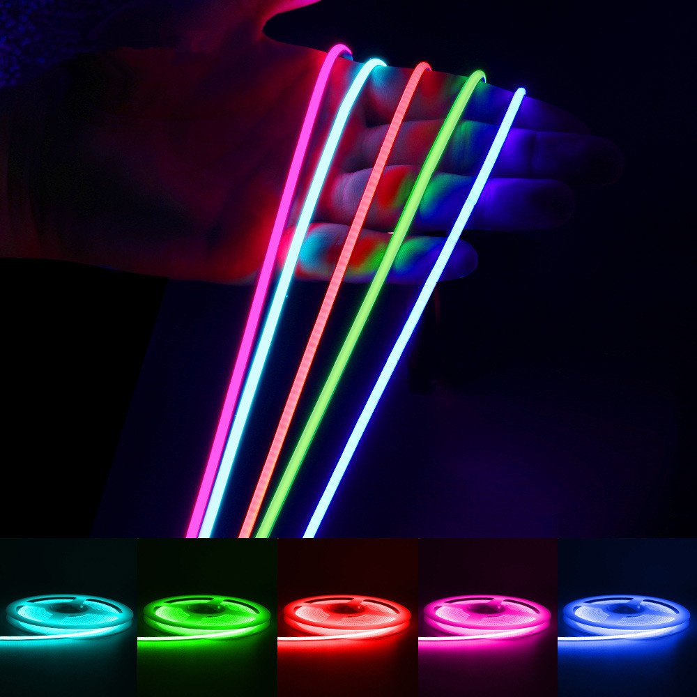 Banqcn Ultra Narrow COB LED Color Strip Light 8mm Automotive Atmosphere Light Red Blue Green pink Orange Led Tv Backlight