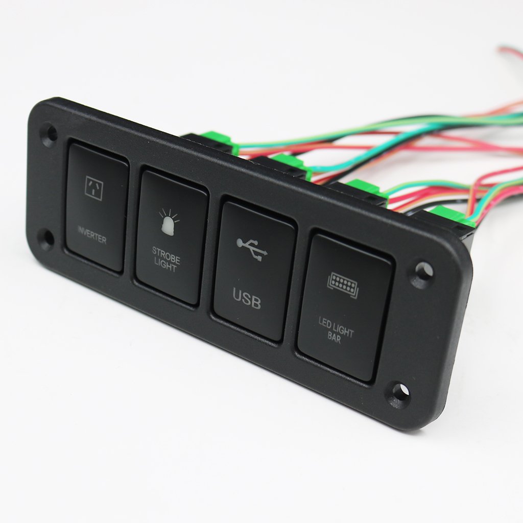 LED Push Button Switch With Connector Wire Kit ON-Off Switch Replacement for Auto Car 35*20mm