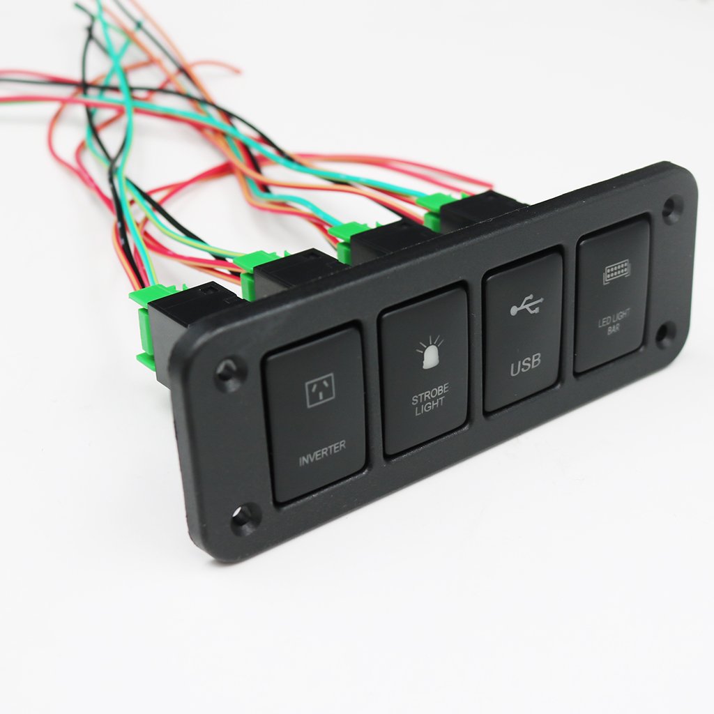 LED Push Button Switch With Connector Wire Kit ON-Off Switch Replacement for Auto Car 35*20mm