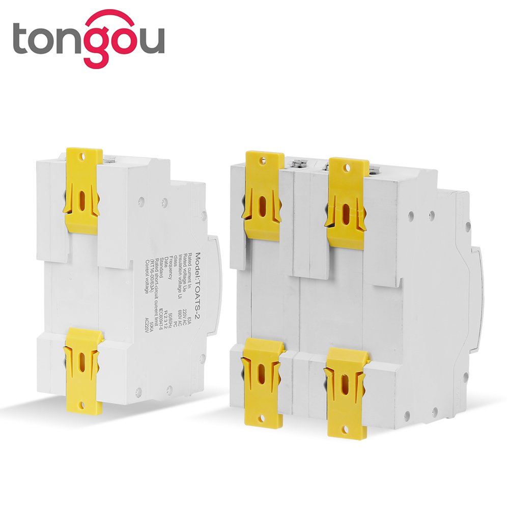 TONGOU 220V 4pole 63A ATS Automatic Transfer Switching Daul Power Changeover Automatic Din Rail Switch for Generator
