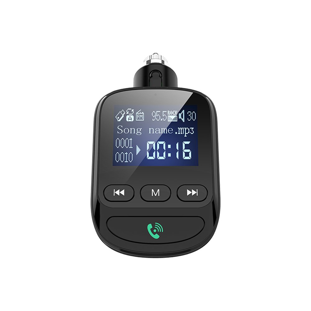 Car Wireless Blue Tooth V5.0 Fm Transmitter, Blue Tooth Car Kit Car Mp3 Player With Dual Usb Charger