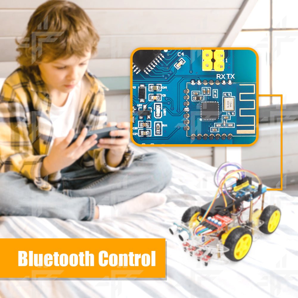 UNO Rev3 & 328P Development Board UNO Programmable IDE Smart Robot/Robotic Car Kit Upgraded 5.0 Bluetooth Four-Matic Wheels