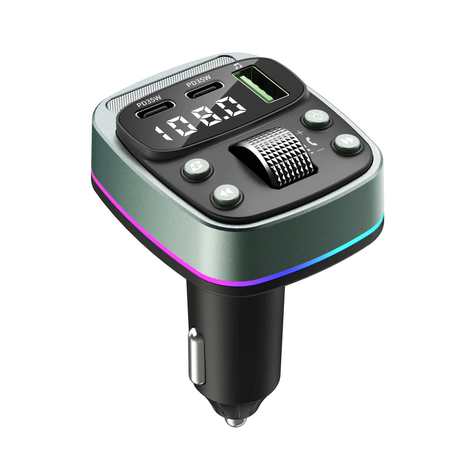 New GZ08 35W Fast Car Charging Wireless Modulator Bluetooth 5.4 FM Transmitter Dual PD Handsfree Music Audio MP3 Kit Stereo