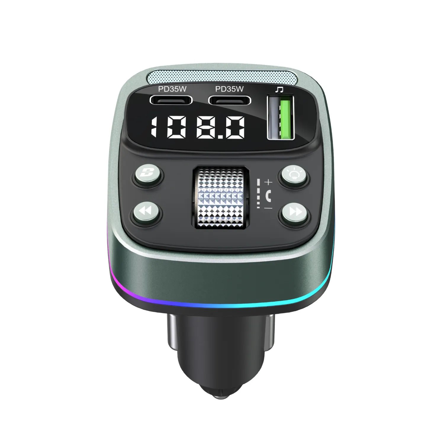 New GZ08 35W Fast Car Charging Wireless Modulator Bluetooth 5.4 FM Transmitter Dual PD Handsfree Music Audio MP3 Kit Stereo