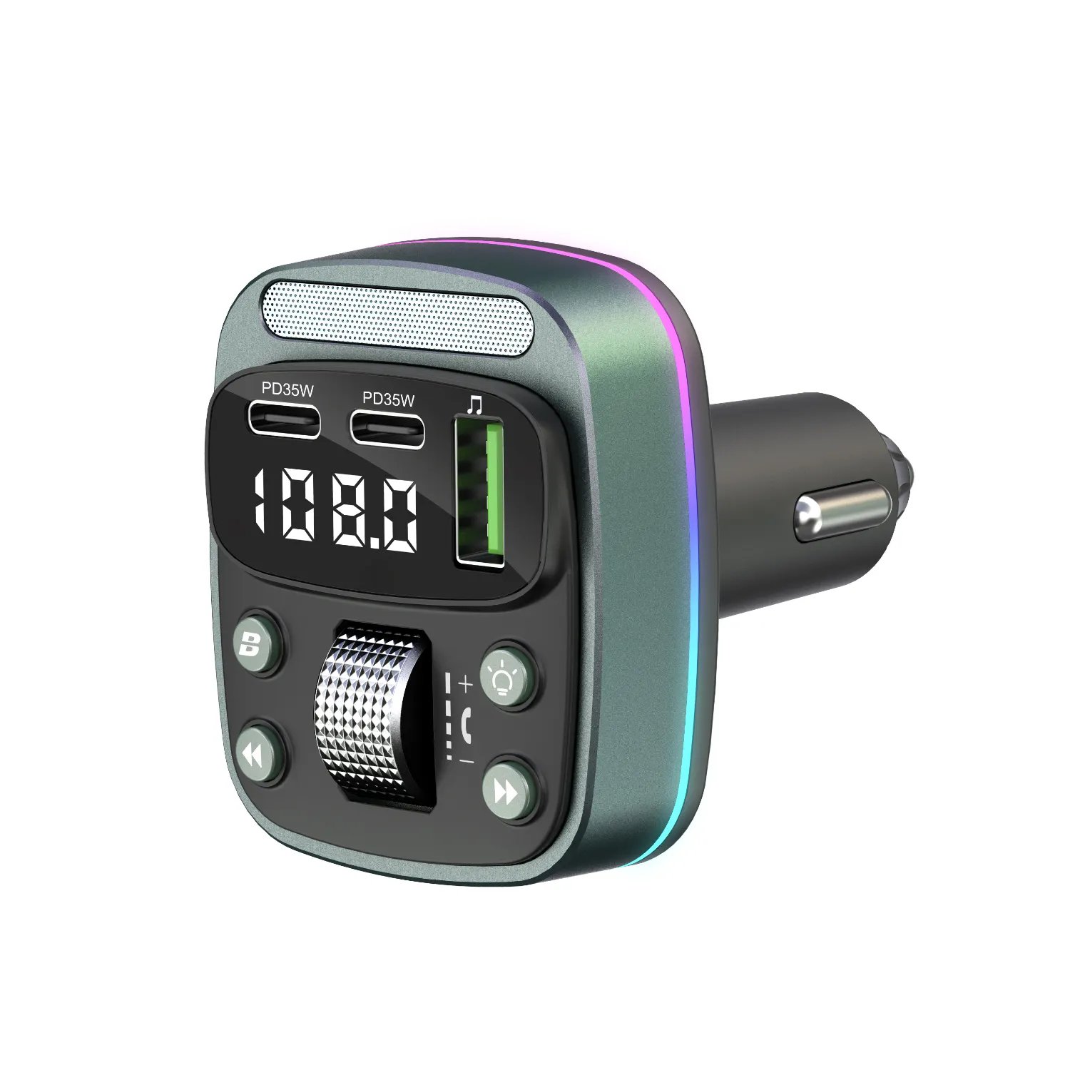 New GZ08 35W Fast Car Charging Wireless Modulator Bluetooth 5.4 FM Transmitter Dual PD Handsfree Music Audio MP3 Kit Stereo