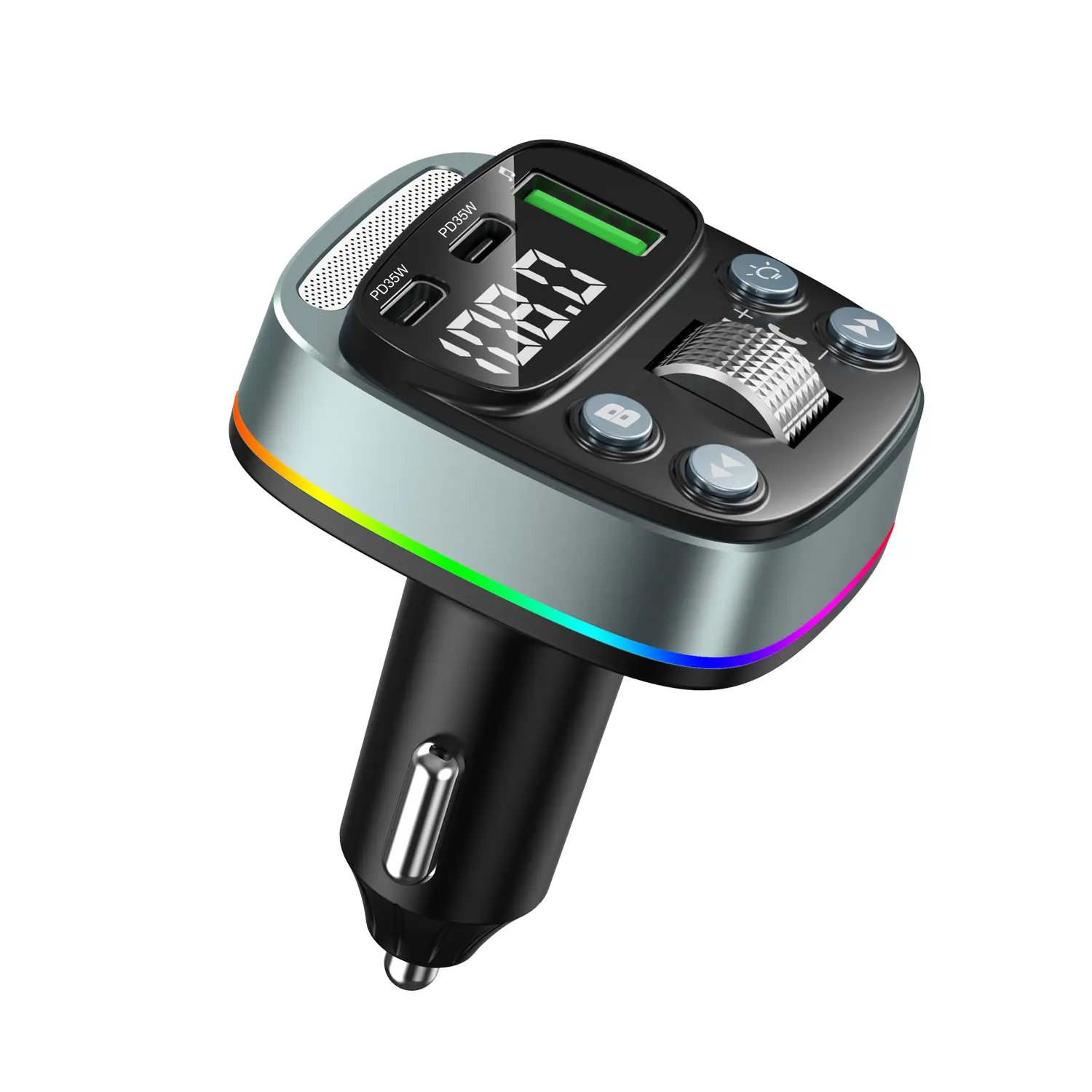 New GZ08 35W Fast Car Charging Wireless Modulator Bluetooth 5.4 FM Transmitter Dual PD Handsfree Music Audio MP3 Kit Stereo