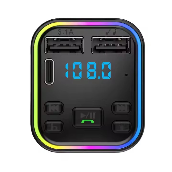 Simr PD QC 3.1A Wireless Handsfree Audio Car Mp3 Player Car Kit Dual USB c Fast Car Charger Modulator Bluetooth Fm Transmitter