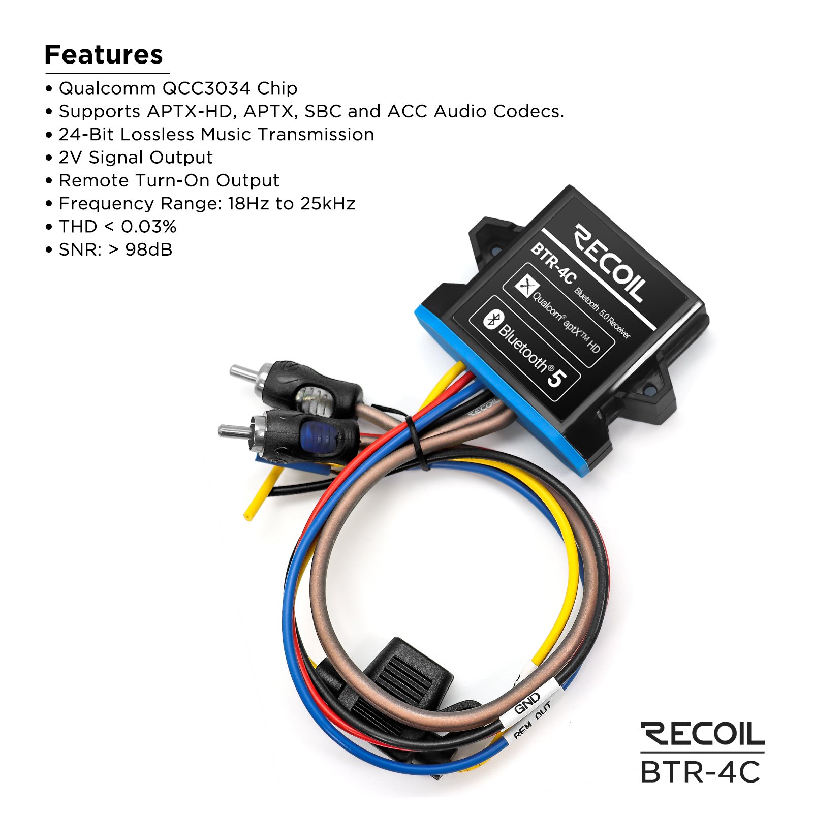 BTR-4C WATERPROOF BLUETOOTH RECEIVER