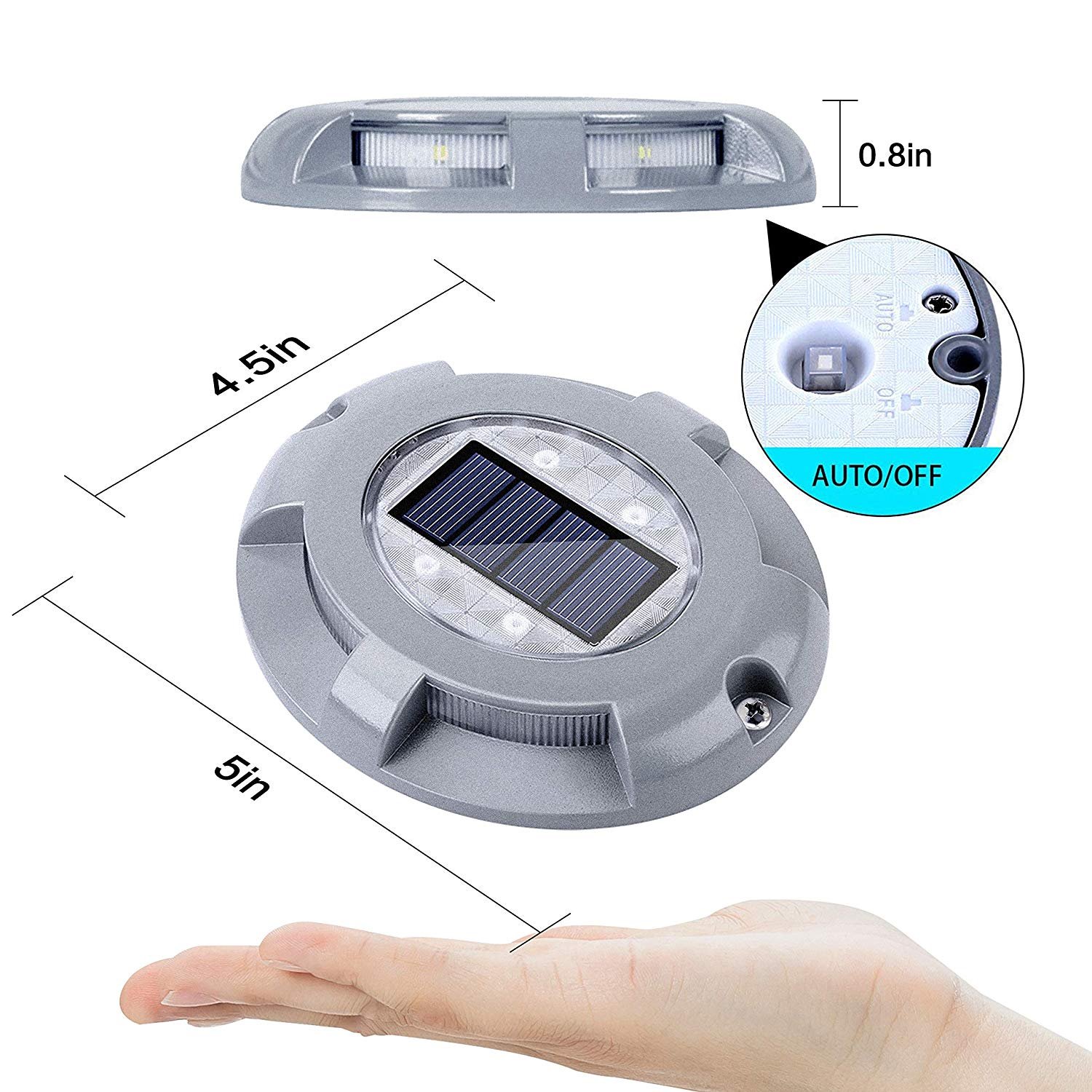 Outdoor LED Garden Light Landscape Pathway Lighting IP68 Solar Driveway Light Waterproof Solar Road Marker