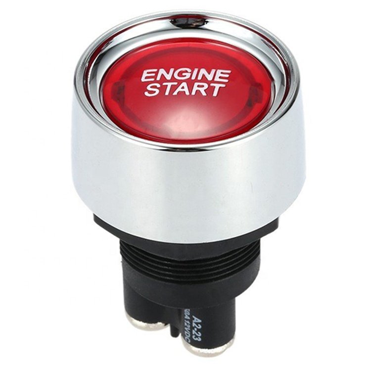 Car Engine Start Switch Universal 22mm Push Button Start Stop Switch 50A 12VDC Engine Semi Automatic Electrical Auto Boat Switch