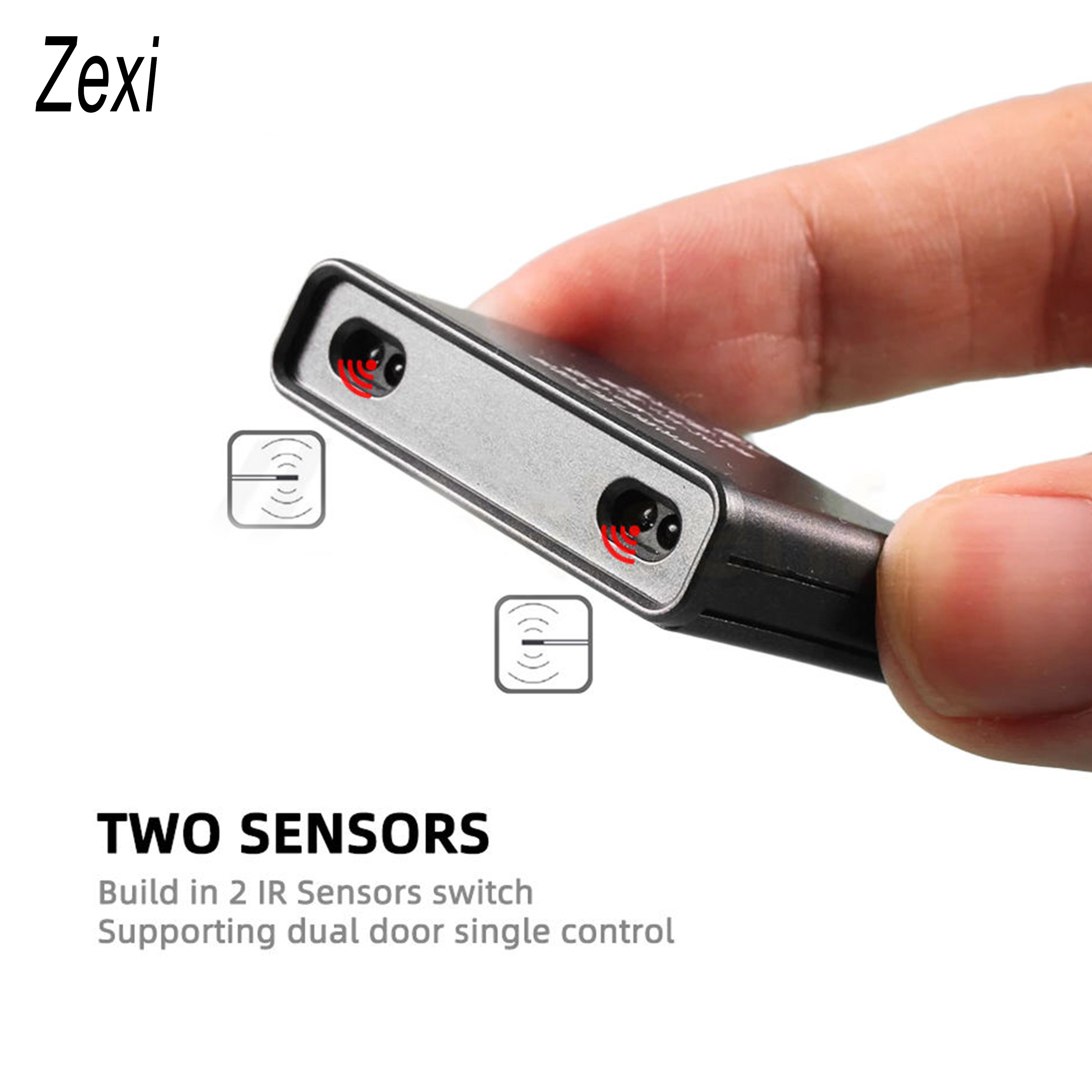 DC 12V 24V Double Door Sensor Switch Central Controller 2-Pin Port Connection Integrated Aluminum Housing Dual Barrier Sensing