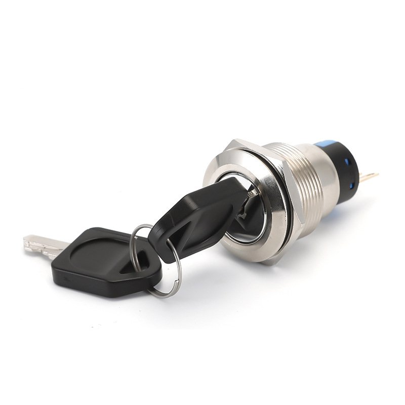 Custom Electric Power SPST 4pin Key Pulled on Both Position ON-OFF Starter Key Lock Switch for Car Boat Marine Auto