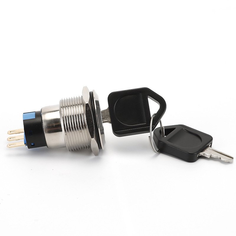 Custom Electric Power SPST 4pin Key Pulled on Both Position ON-OFF Starter Key Lock Switch for Car Boat Marine Auto