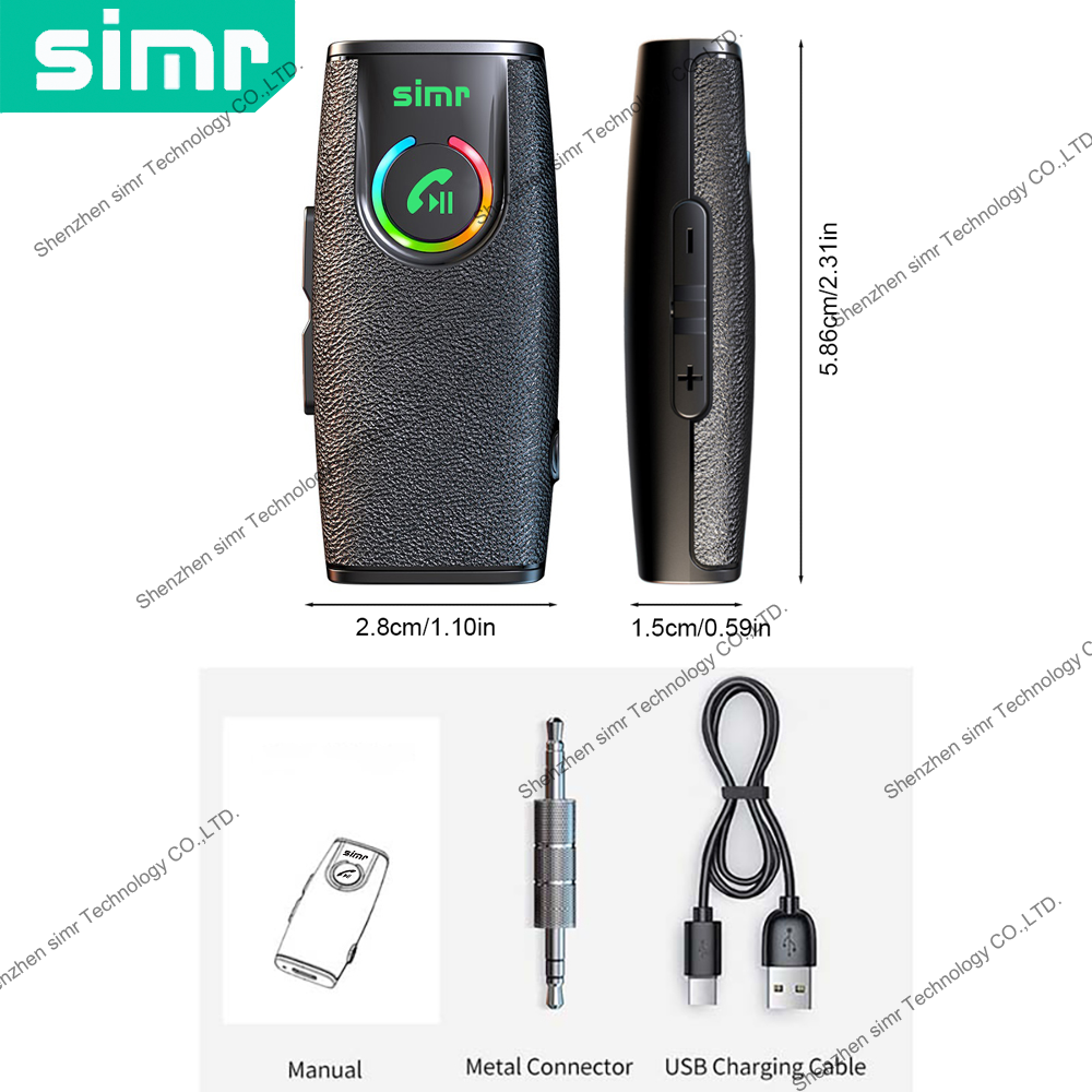 simr Q2 Bluetooth Music Receiver Car Kits for Hands-Free Cancelling Adapter for Home Stereo/Wired Headphones bluetooth adapter