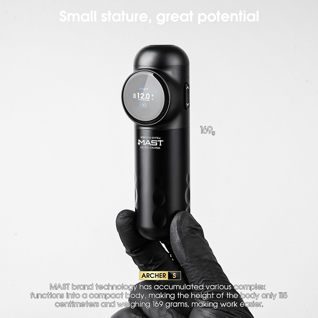Mast Archer S Bluetooth Wireless Rotary Tattoo Car Machine Kit 1520mAh Battery Pen with Foot Pedal