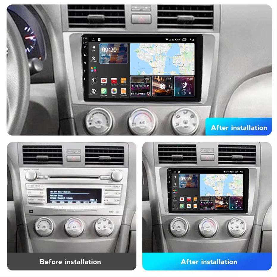 9" Android Car Stereo Car Radio Video Player for Toyota Camry 2006-2011 CarPlay GPS 360 CAM FM AM RDS Navigation