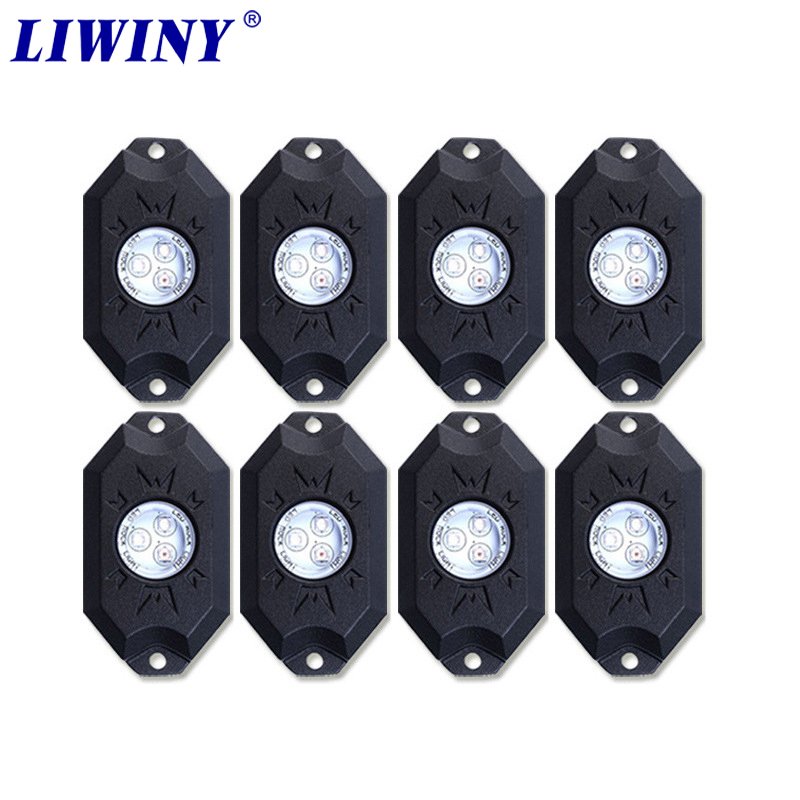 Liwiny Underglow Decking Light Kit App Rgb 8 Pod Car Led Rock Light