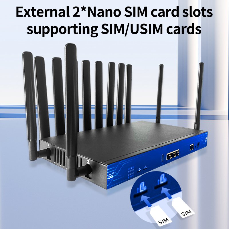 Dual SIM Dual Standby Load Balancing Card Dual Band 5G 4G LTE Auto Switching Router and 5G Wifi Router with SIM Card Slot