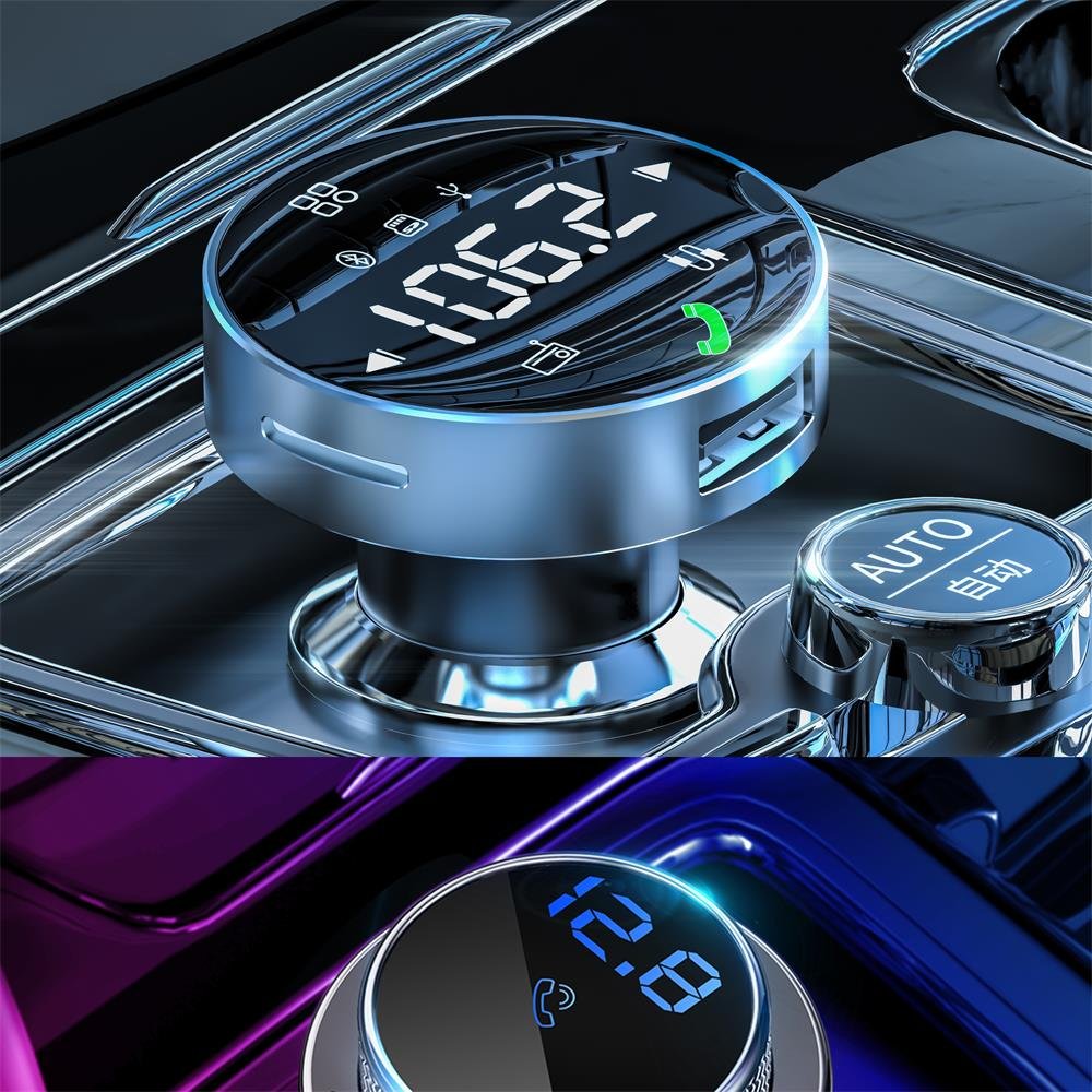 2024 New Arrivals Smart Dual Port Car Bluetooth Device FM Transmitter Car Kit with 30W PD & QC3.0 Fast Charger Trending Products