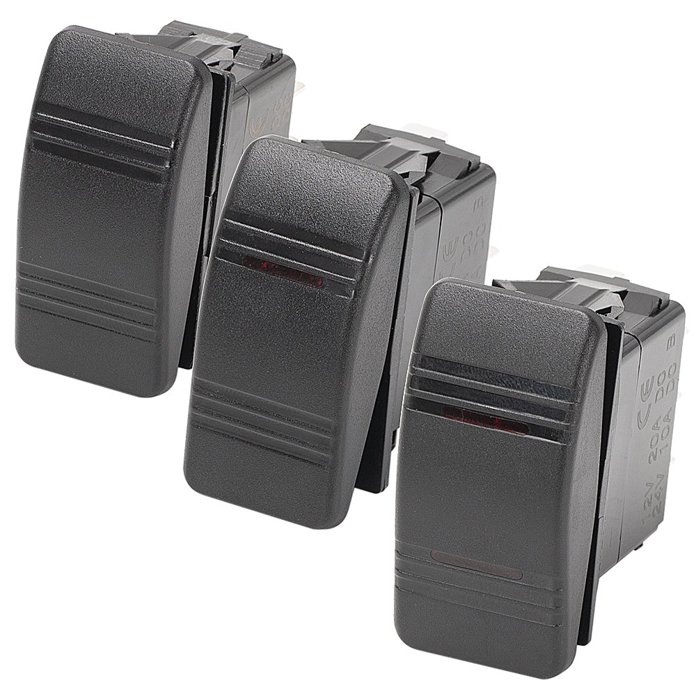 Switch 12V Rocker Switch Marine Switches 20A 12V;10A 24V Dual Led ON-OFF Latching SPST 5 Pins For Car/RV/Marine/Boat