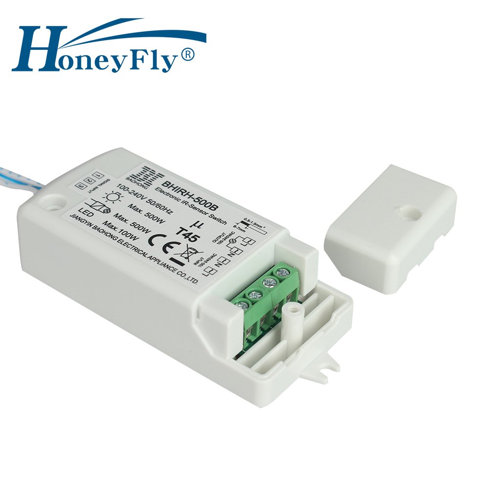 HoneyFly IR Sensor Switch BHIRH-500B Cabinet Light Switch Used Inside Cabinet (Open Door, Light On/Close Door, Light Off)