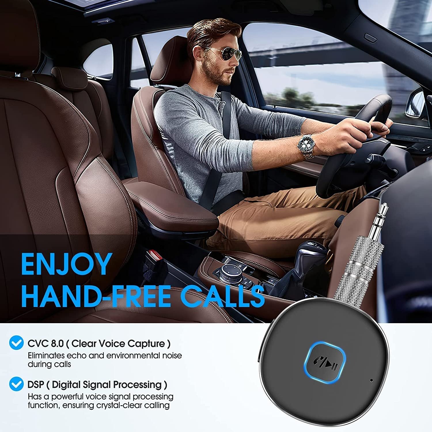 HIGI J33 Bluetooth Car Aux Adapter AUX Streaming A2DP Kit With Music Speaker Wireless Bluetooth Receiver 3.5mm Jack Audio