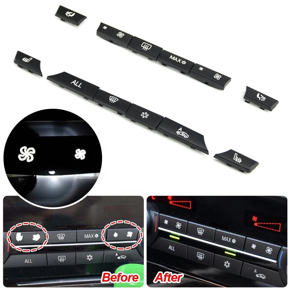 Dashboard Air Conditioner Buttons Cover Caps Replacement for BMW 5 6 7 Series X5 X6 F10 F18 F06 F12 F01 F02 F15 F16 520 523