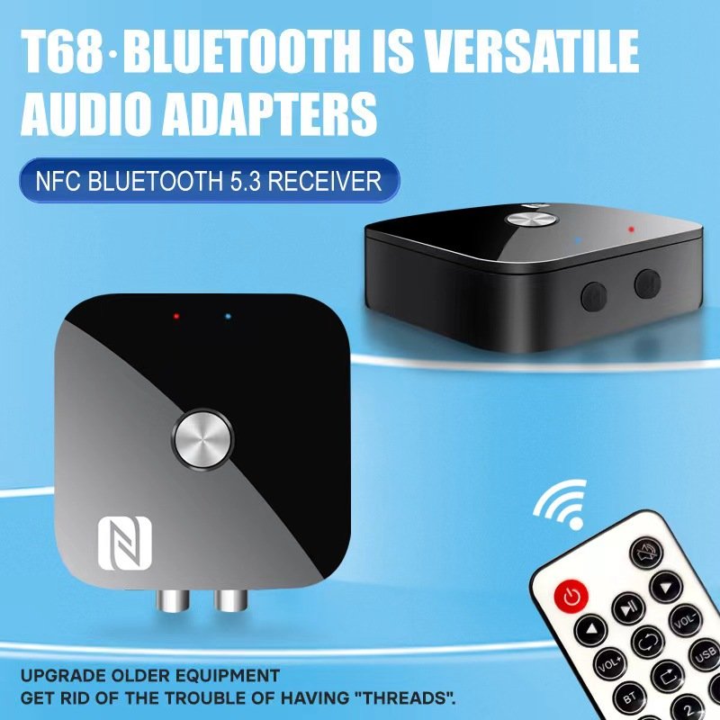 High Quality Universal Bluetooth Receiver AUX Wireless Audio Receiver Bluetooth 5.3 Adapter Handsfree Car Kits with NFC