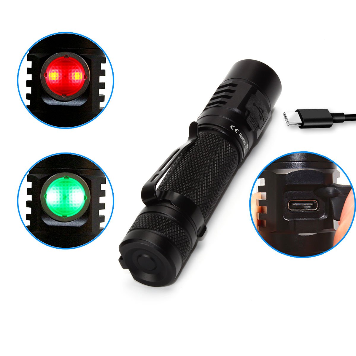 Sofirn SC31 Pro SST40 2000LM Powerful USB C Rechargeable LED Flashlight 18650 Torch Light