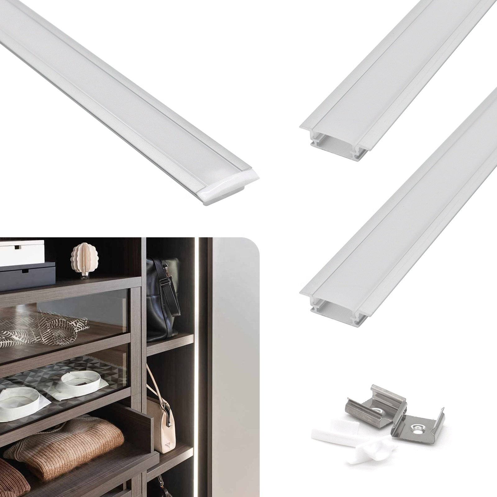 High Quality 018A Aluminum Profile Custom Aluminum Extrusion Profile 25*7MM Cabinet Strip Light Channel