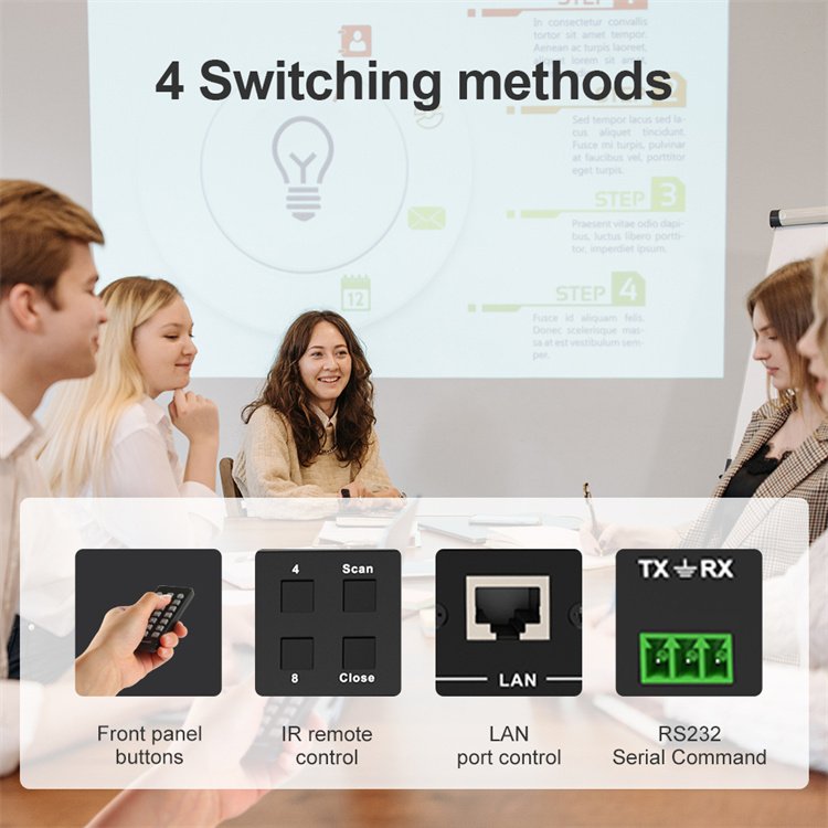 TESmart HDMI Switcher 8 in 1 Out With Video Output Resolution up 4K 60HZ Support Auto Scan RS232 Video Selector