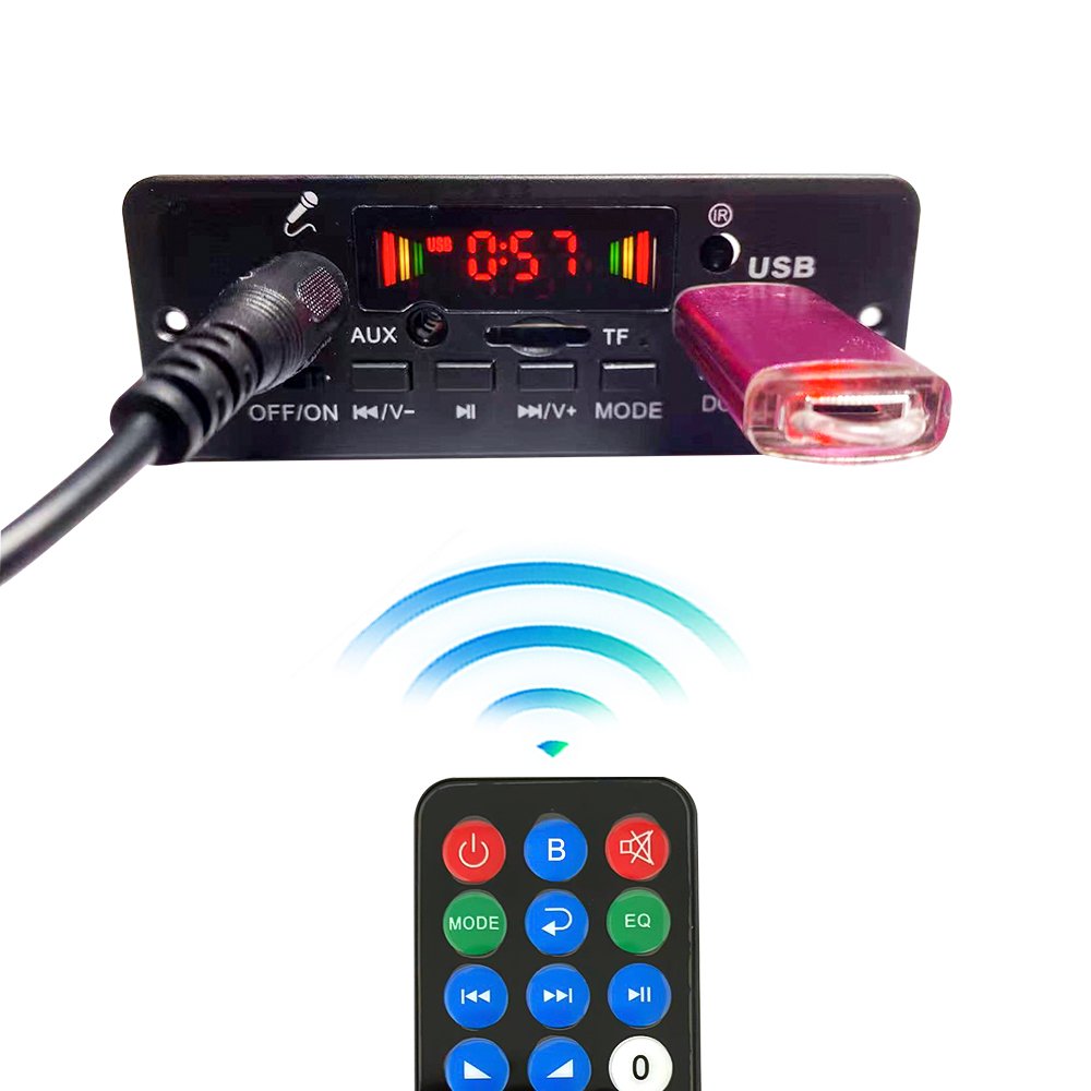 2*5W LED Dancing Display MP3 Player Bluetooth Kit Microphone Karaoke USB TF AUX FM Radio Audio MP3 Amplifier Board